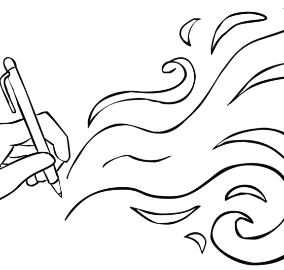 Illustration of Drawing Breath mindful breathing exercise