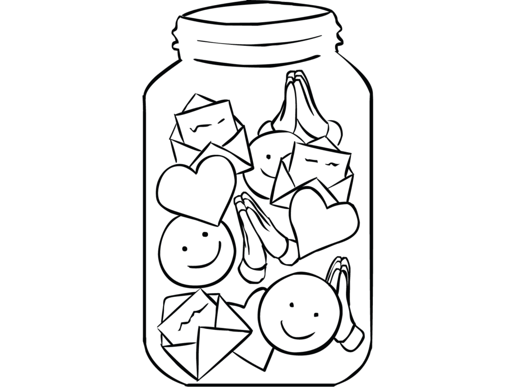 Illustration of a full Gratitude Jar mindful reflection activity