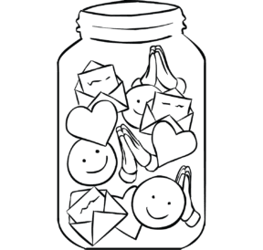 Illustration of a full Gratitude Jar