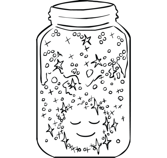 Illustration of creative mindfulness activity Mindfulness Jar