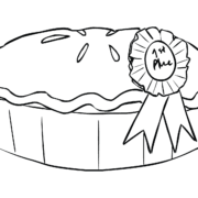 Baked pie with ribbon for winning County Fair pie representing detective puzzle game