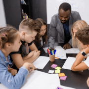 Teacher getting students ready to learn