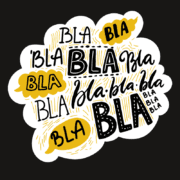 Buzz words of blah inside talkee bubble