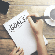 Setting goals on a notepad