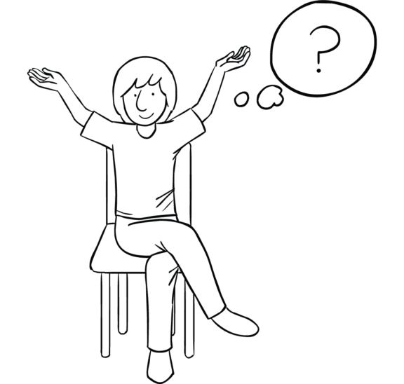 Man sitting on seat playing lateral thinking puzzle One Up One Down