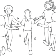 Two lines of people playing fun circle energiser Geared Up