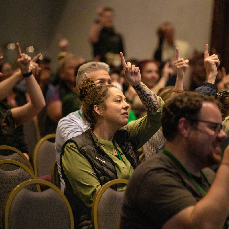 Different perspectives for woman playing Paradigm Shift