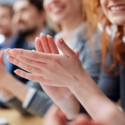 Leaving group on a high with woman clapping
