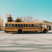 Yellow school bus offering students back to school activities. Credit Renan Kamikoga