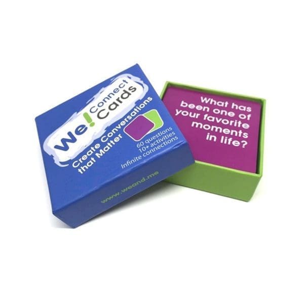 Open box of We! Connect cards 2