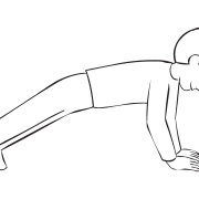 Man doing a push-up with eyes closed, as seen in Popsicle Push-up group initiative