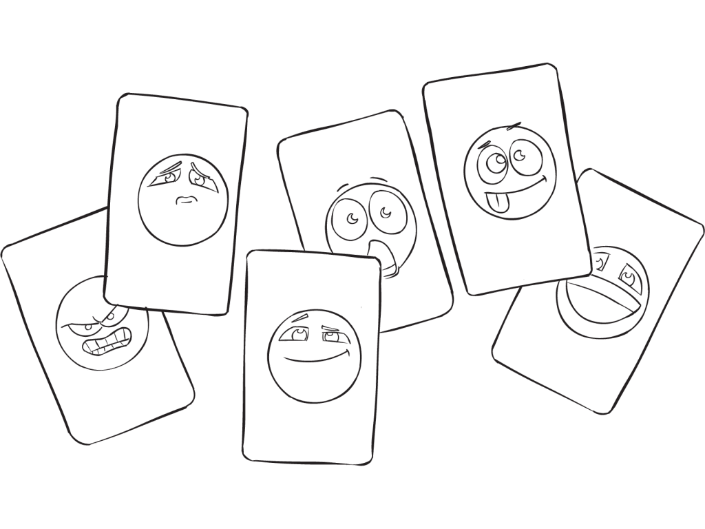 Set of colourful cards called Emoji Cards used for reflection and other fun purposes