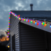 Xmas lights on outside building to reflect Feliz Navidad song with actions. Photo credit: Bob Ricca