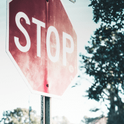 Stop sign indicating when is a good time to stop an activity,, ideally to stop an activity before it wanes