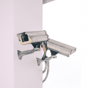 Two security cameras asking are you being too safe?
