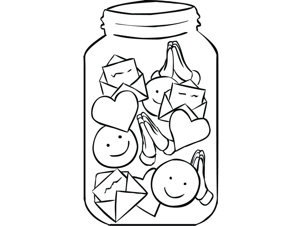 Illustration of a full Gratitude Jar