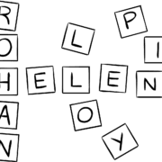 Set of alphabet letters used in Crossword Names games