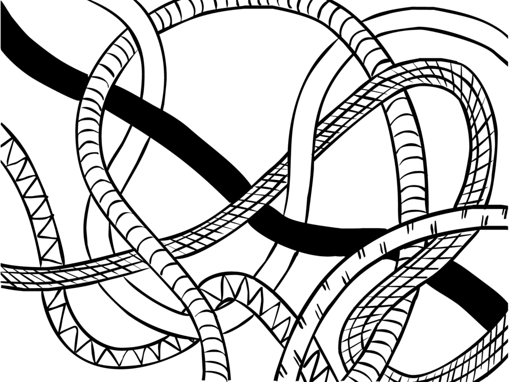 Intertwined ropes as used in Spaghetti Junction